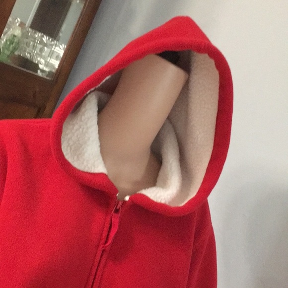 D&Co. Red fleece Jacket hoodie - Picture 3 of 8